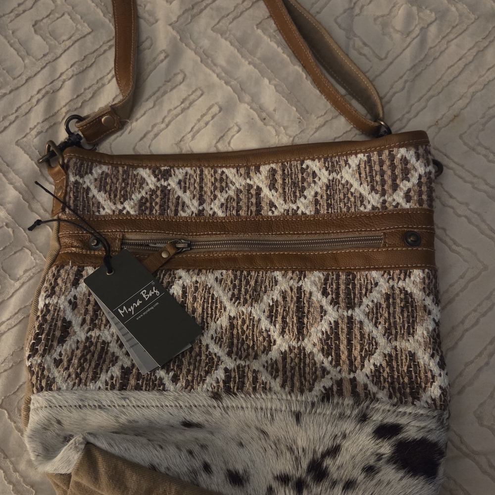 Myra Bag Brown and Cream Crossbody Bag